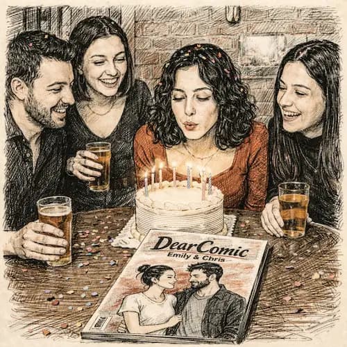 Birthday comic book
